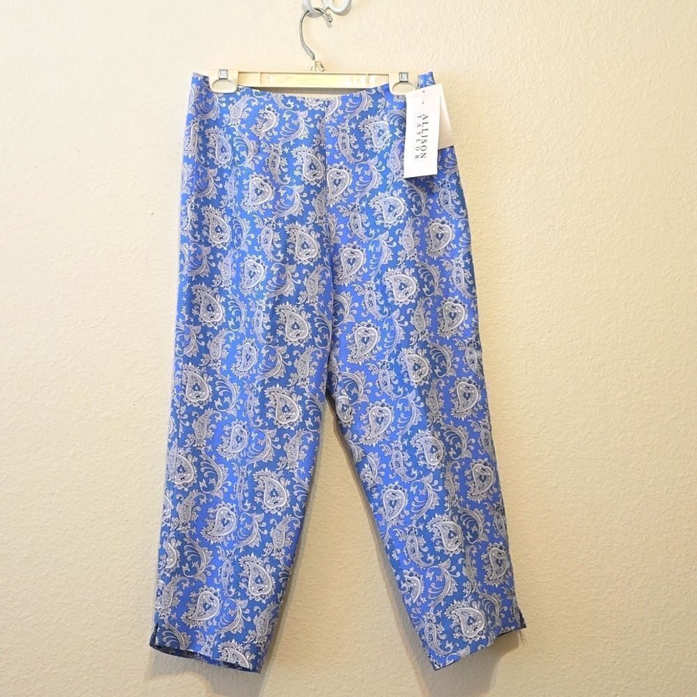 ALLYSON TAYLOR SILK CROPPED PANTS‎ SIZE 8